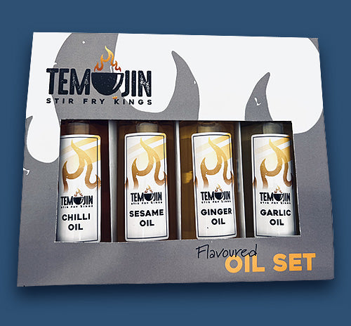 Temujin Oil Set – Chilli, Sesame, Ginger, Garlic